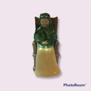 Vintage Porcelain Salt & Pepper Grandma in Rocker